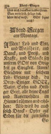 Abend-Seegen am Montage