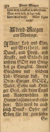 Abend-Seegen am Montage