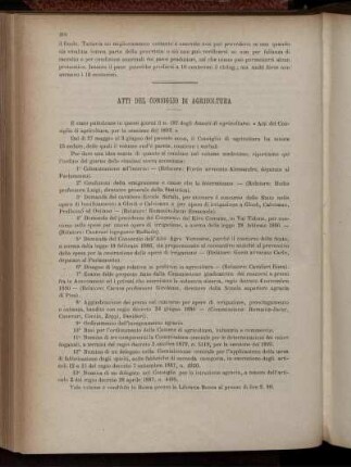 Atti del Consiglio di agricoltura.