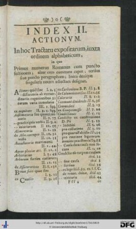 Index II. Actionum.