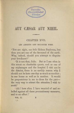 Aut Caesar aut nihil : Int three volumes, 2