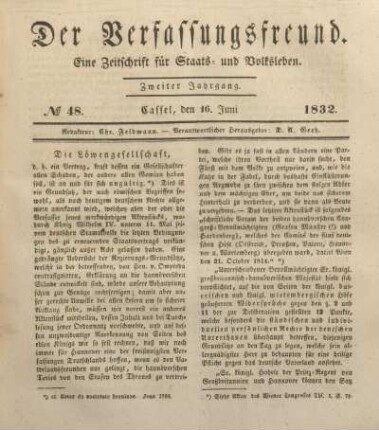 № 48. Cassel, den 16. Juni 1832.