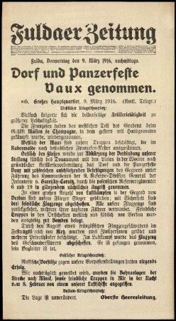 Zweite Ausgabe vom Donnerstag, den 09. März 1916.
