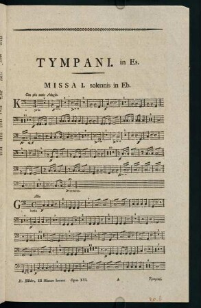 1-3, Tympani. Missa I. solennis in Eb.