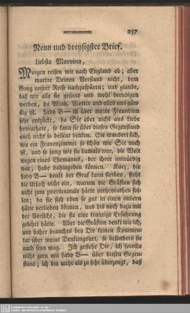 Neun und dreysigster Brief