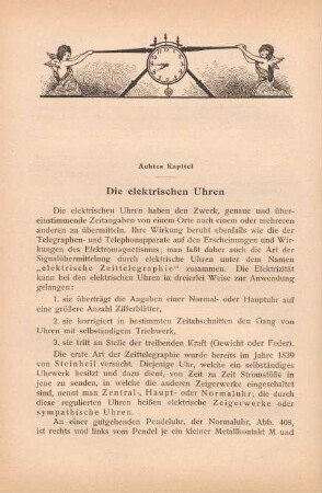 Achtes Kapitel. Die elektrischen Uhren