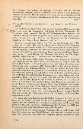 510-511 [Rezension] Grégoire, Louise, Le "divorce" de Napoléon et de l'impératrice Joséphine
