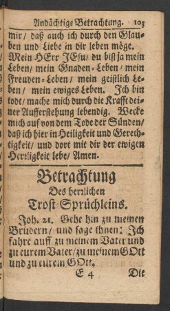Betrachtung Des herrlichen Trost-Sprüchleins. Joh. 21. ...