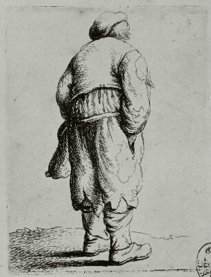Mann von hinten, eine Hand in der Tasche