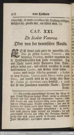 Cap. XXI. De Scabie Venerea. Oder von der venerischen Raude