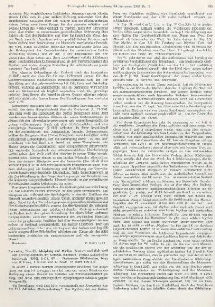 895-897 [Rezension] Loretz, Oswald, Schöpfung und Mythos