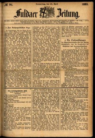 Ausgabe vom Donnerstag, den 26. April 1883.