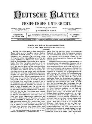 Schule und Lehrer im modernen Staat : (Fortsetzung)