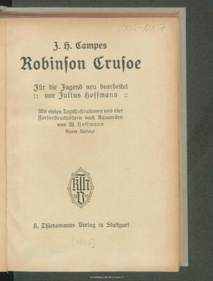 J. H. Campes Robinson Crusoe