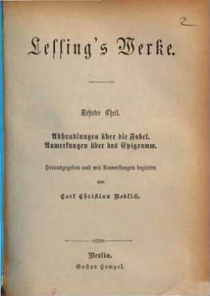 Lessing's Werke. 10