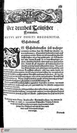 Der drittheil Teutscher Formulen