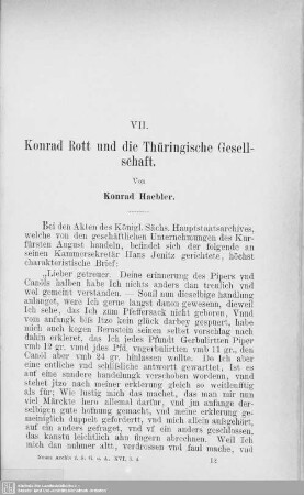 VII. Konrad Rott und die Thüringische Gesellschaft