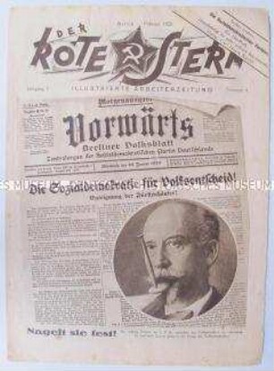Proletarische Halbmonatszeitschrift "Der Rote Stern" u.a. mit einem Bildbericht gegen die Sabotierung der Fürstenenteignung