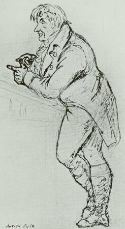 Fichte, Johann Gottlieb : Johann Gottlieb Fichte bei der Vorlesung. Zeichnung von Henschel