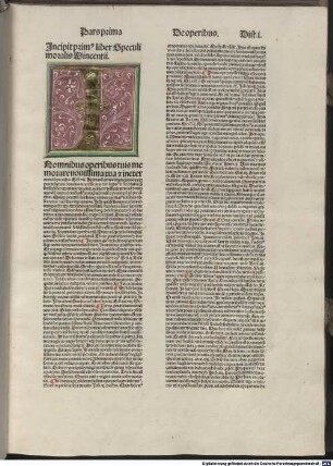 Jncipit prim[us] liber Speculi moralis Vincentii