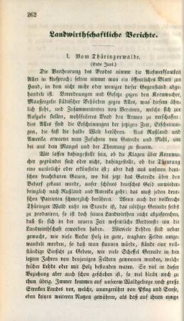 Landwirthschaftliche Berichte.