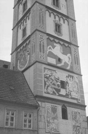 Lauingen: Gemälde [Fresken] am [Schimmel]turm