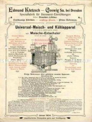 Universal-Maisch- und Kühlapparat mit Maische-Entschaler und anderen Geräten