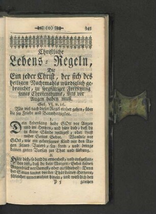 Christliche Lebens-Regeln, ...