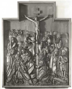 Martinfeld. Kirche St. Ursula (1723). Relief einer Kreuzigungsgruppe (um 1510, Holz)