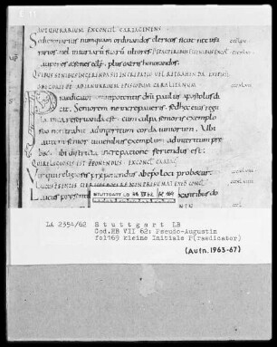 Quadripartitus (Sammlung von Patresexerpten und Kanones in vier Büchern) — Initiale P (raedicator), Folio 169recto