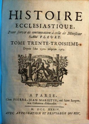 Histoire ecclésiastique. 33, Depuis l'an 1562. jusqu'en 1563