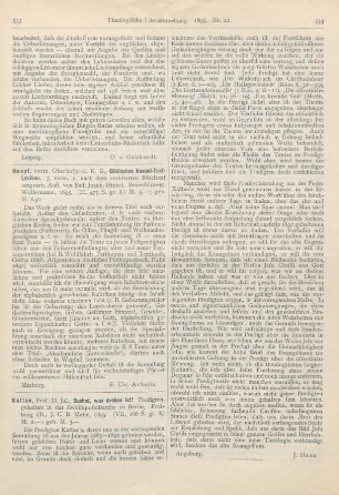 553-554 [Rezension] Kaftan, Julius, Suchet, was droben ist! Predigten, gehalten in der Zwölfapostelkirche zu Berlin