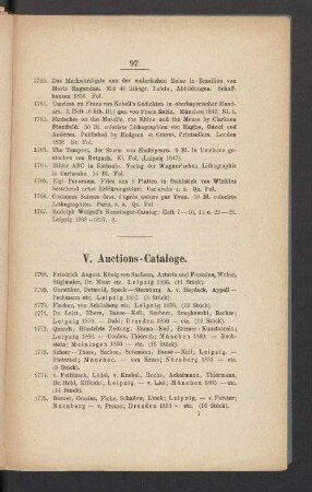 V. Auctions-Cataloge