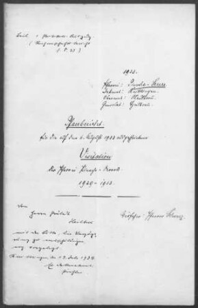 Pinache-Serres: Pfarrbericht 1933
