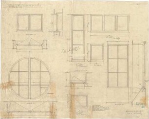 Fischer, Theodor; Bad Tölz (Bayern); Gewerbehalle - Fenster (Grundrisse, Ansichten, Schnitte)