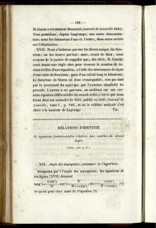 Relations d´identité.
