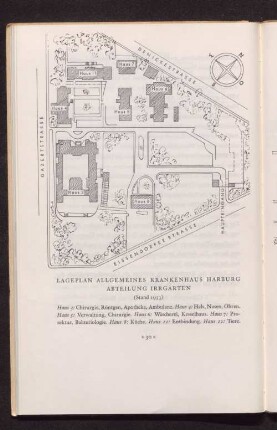 Lageplan Allgemeines Krankenhaus Harburg. Abteilung Irrgarten.