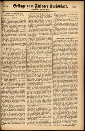 Zweite Ausgabe vom Donnerstag, den 12. Mai 1898.