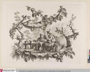 [Chinesischer Mann mit seiner Familie, ein Musikinstrument spielend]