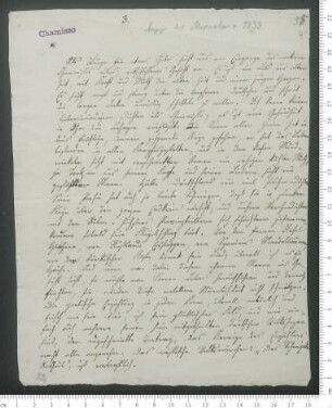 Abschrift eines Artikels über Adelbert von Chamisso und den Musenalmanach