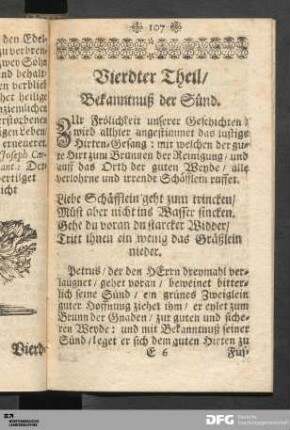 Vierdter Theil/ Bekanntnuß der Sünd.