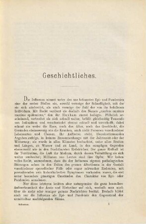 Influenza : eine geschichtliche und klinische Studie