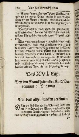 Das XVI. Cap. Von den Kranckheiten der Kind-Betterinnen