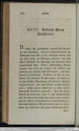 XXXV. Andreas Adam Hochstetter