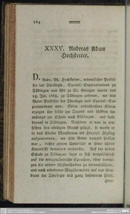 XXXV. Andreas Adam Hochstetter