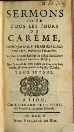 Sermons Pour Tous Les Jours De Carême, 2