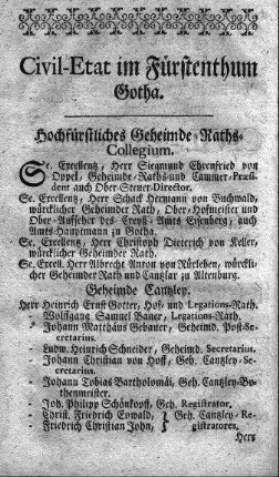 Civil-Etat im Fürstenthum Gotha