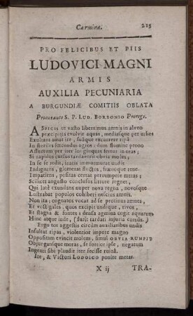 Pro Felicibus et Piis Ludovici Magni [...].