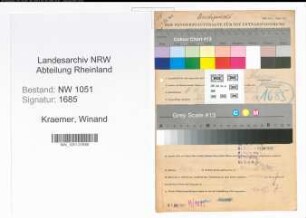 Entnazifizierung Winand Kraemer , geb. 08.04.1893 (Justizangestellter)