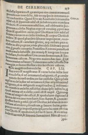De magistratibus ecclesiae. Cap. LXI. - De plebeis aulicis. Cap. LXX.